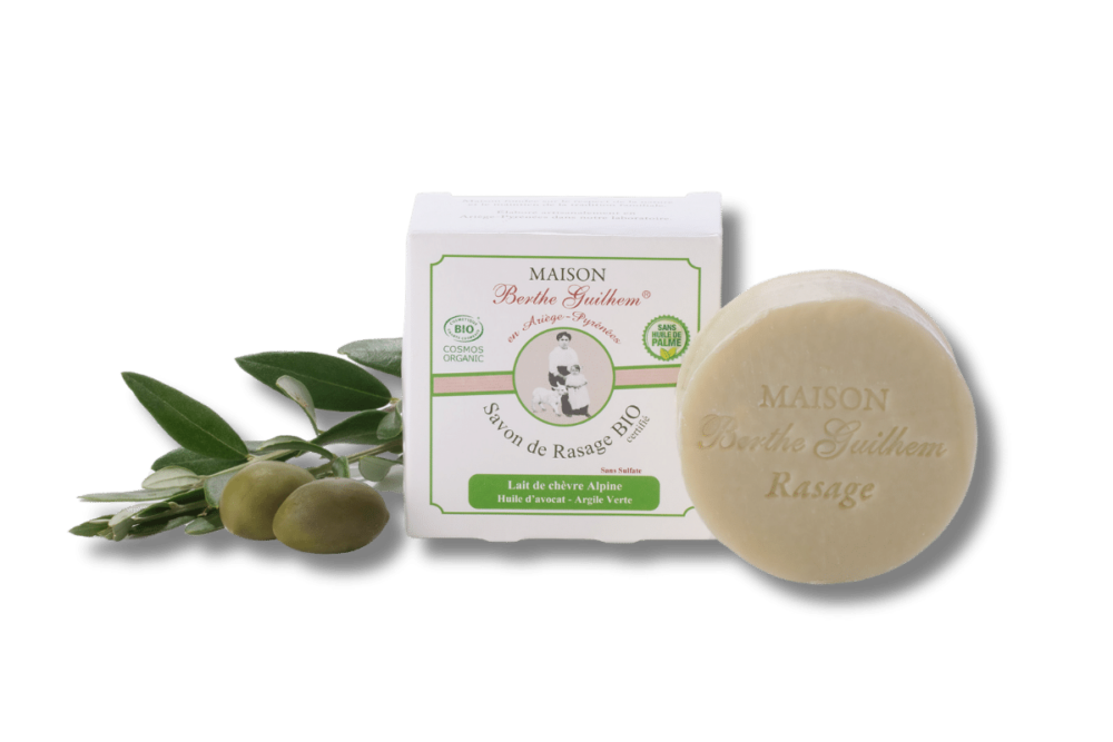 Savon de rasage au lait de chèvre certifié Bio et sans huile de palme