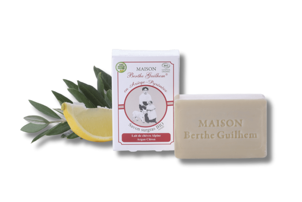 Savon lait de chèvre Argan Citron certifié Bio et sans huile de palme