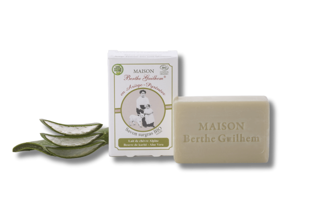 Savon lait de chèvre KArité Aloe Vera certifié bio et sans huile de palme