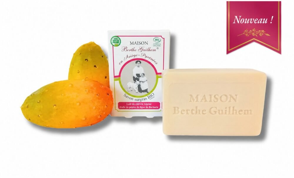 Savon lait de chèvre huile de pépins de figue de barbarie certifié Bio et sans huile de palme
