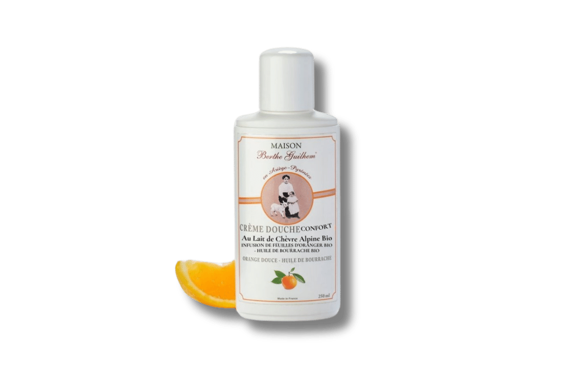 Crème douche au lait de chèvre alpine bio Orange douce bio / Huile de Bourrache bio - Confort - 250 ml