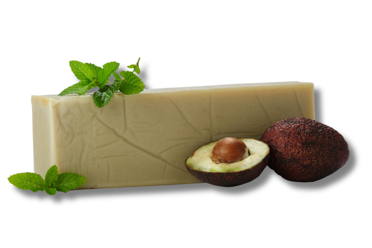 Pain de savon au lait de chèvre Avocat / Menthe certifié bio et sans huile de palme