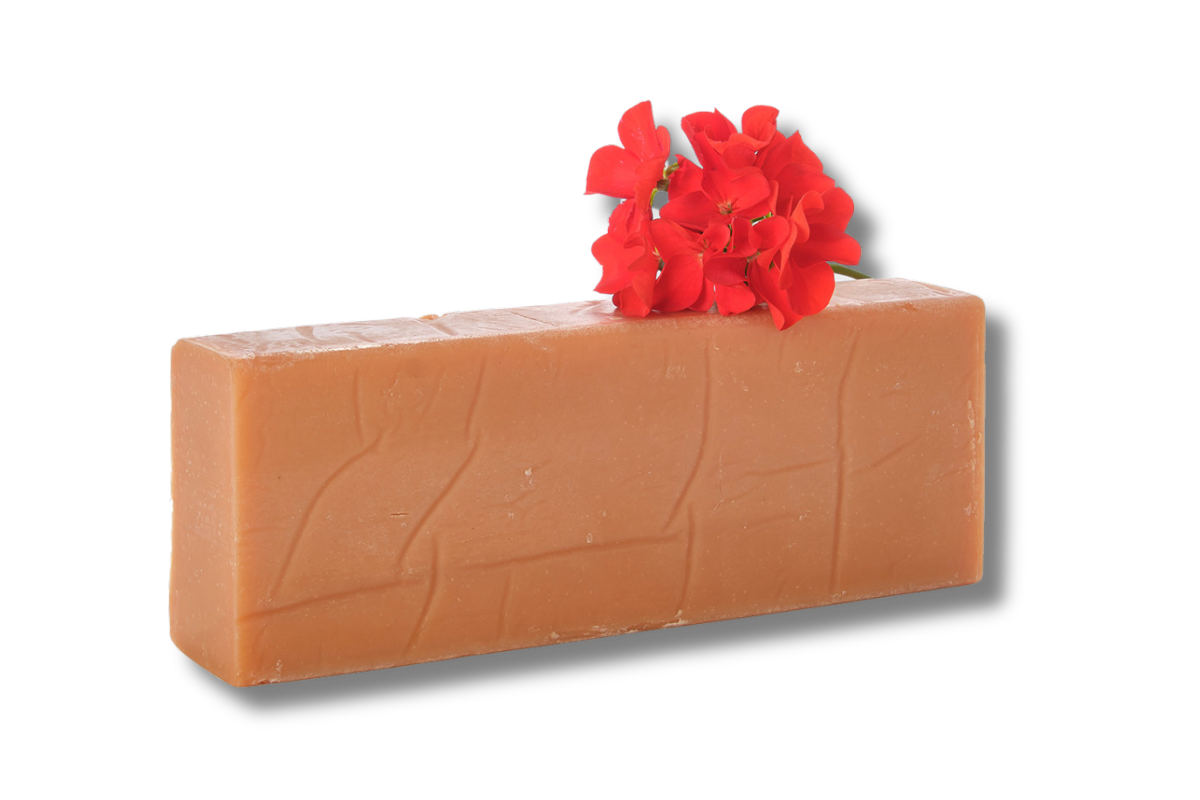 Pain de savon au lait de chèvre rose musquée géranium certifié BIO