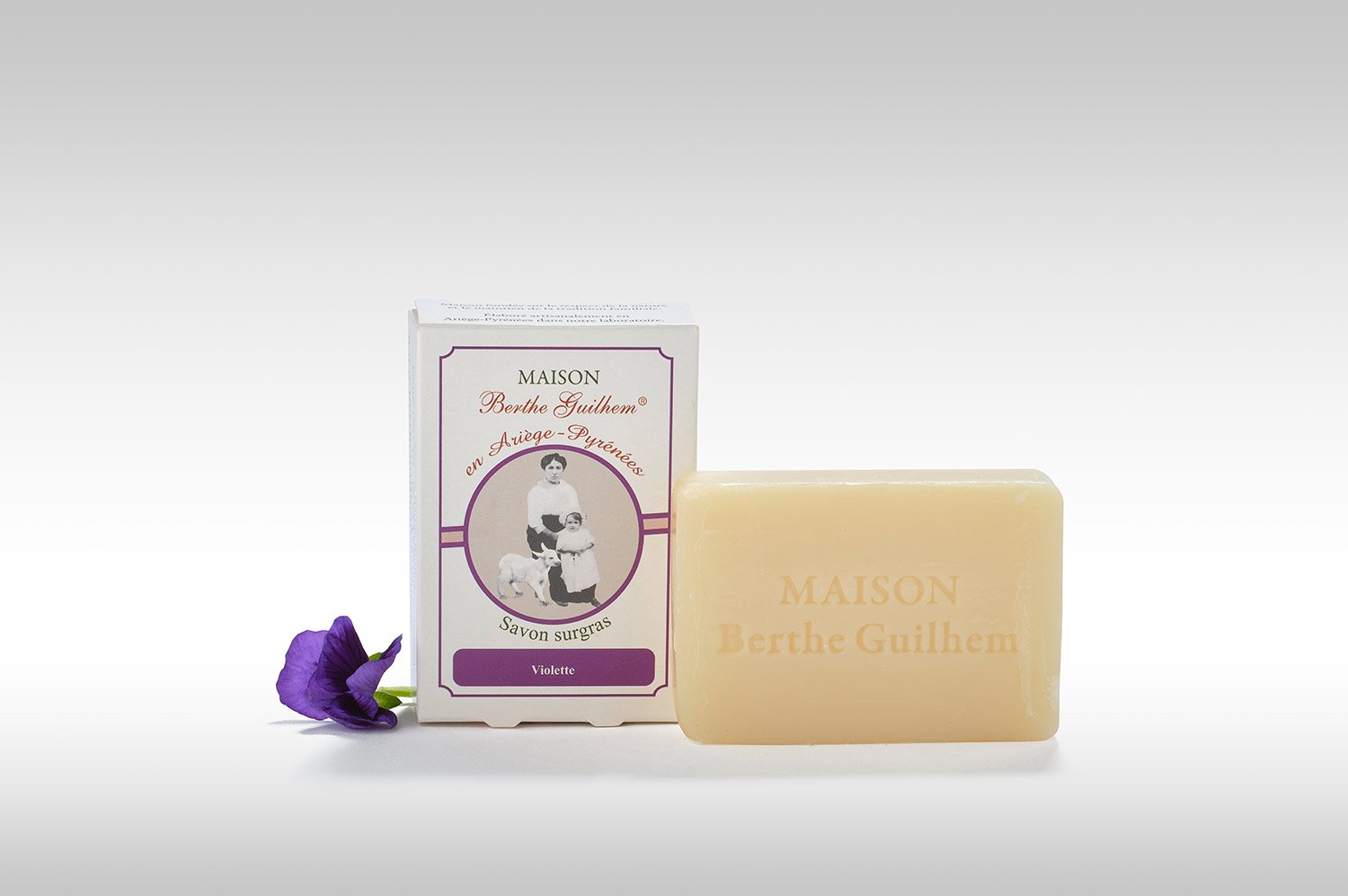 Savon lait de chèvre / Huile de calendula Violette sans huile de palme