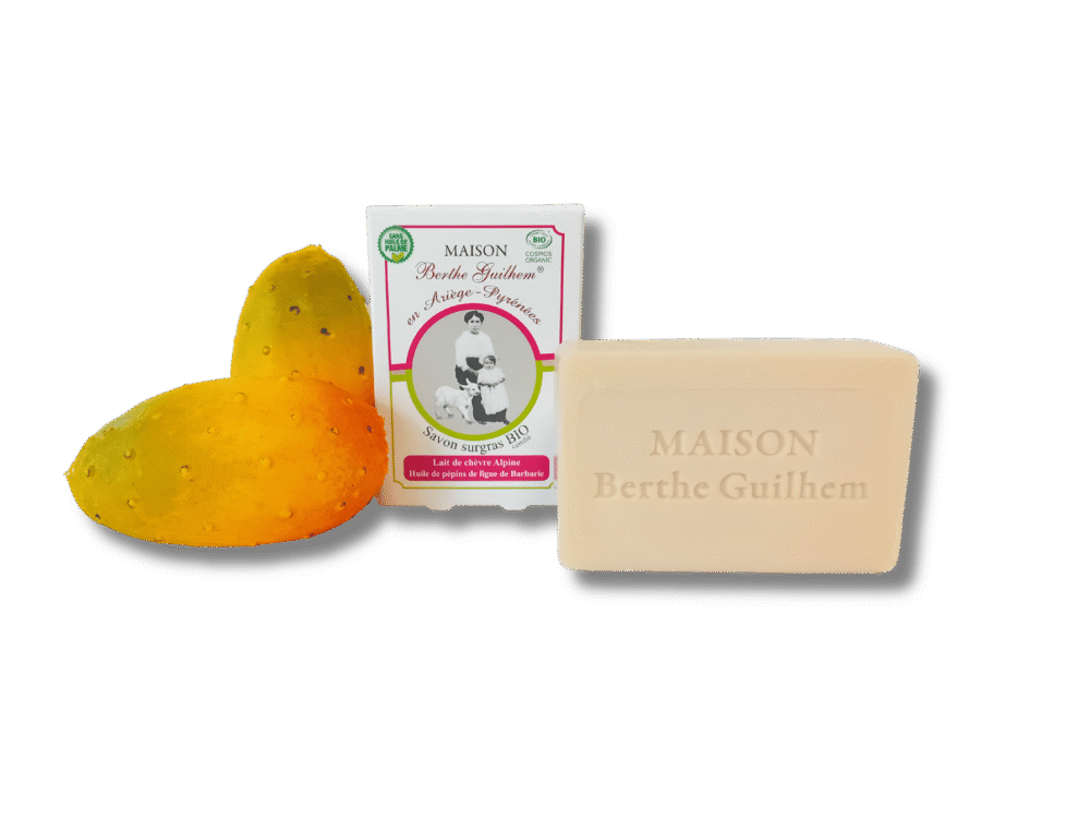 NOUVEAU !! Savon lait de chèvre / huile de pépins de figue de barbarie certifié Bio et sans huile de palme